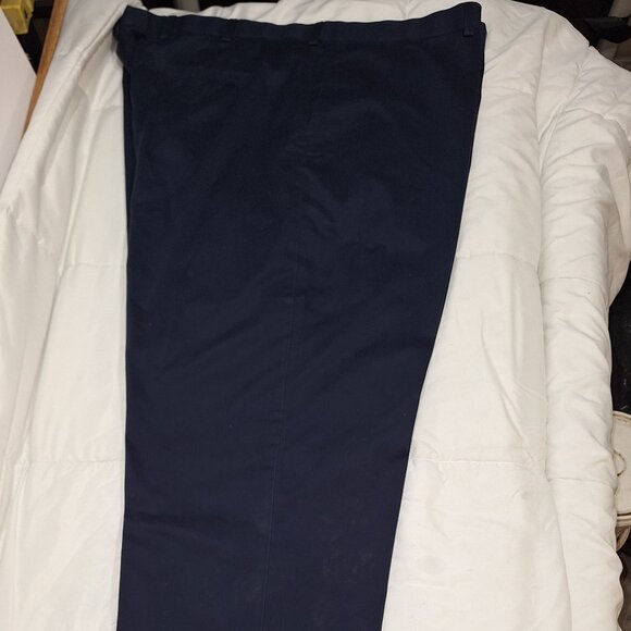 Roundtree & Yorke Big & Tall Work Slacks Navy Blue Khakis - Picture 6 of 11